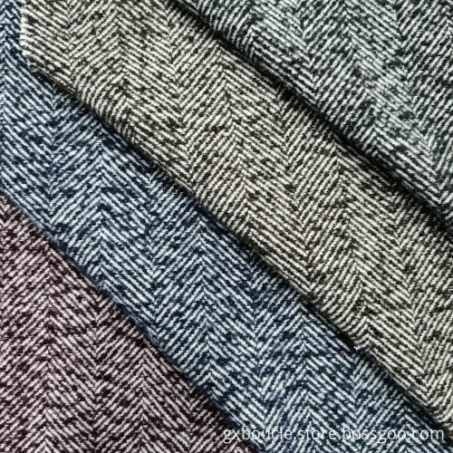 Boucle loops yarn mid. herringbone fabrics